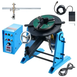 Zvárací otočný stôl 80W, zvárací polohovač 1-12 ot./min., manipulátor, otočný stôl 30 kg (horizontálne)/15 kg (vertikálne), uhol sklonu 0-90°, trojčeľusťové skľučovadlo KD200 na rezanie, brúsenie a montáž