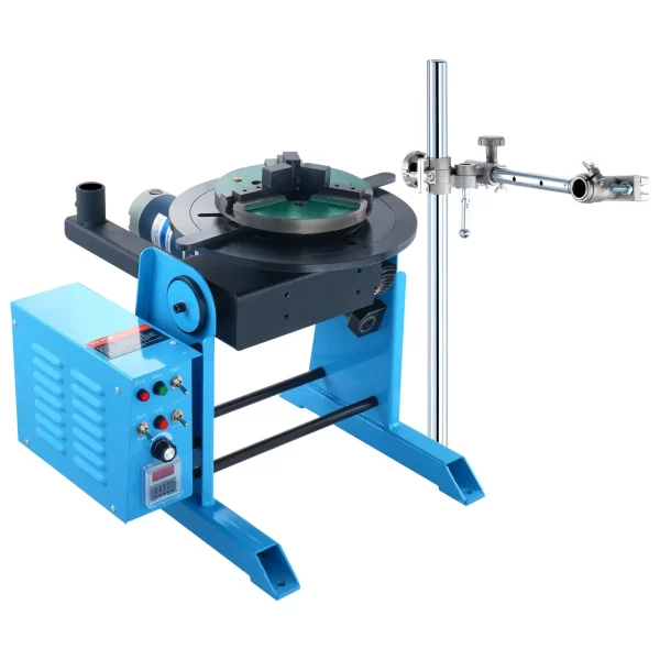 Otočný zvárací stôl 120W, polohovač zvárania, manipulátor 0,5-6 ot./min., otočný stôl 25 kg (horizontálne)/50 kg (vertikálne), uhol sklonu 0-90°, trojčeľusťové skľučovadlo KD200 na rezanie, brúsenie a montáž – Obrázok 3