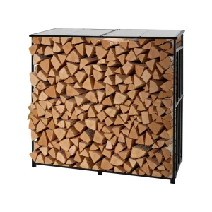 Kovový stojan na drevo, 1850x700x1800 mm, stojan na drevo, prístrešok na drevo, max. nosnosť 300 kg, stojan na drevo, skladovanie dreva, pomôcka na stohovanie do krbu, na terasu, do záhrady