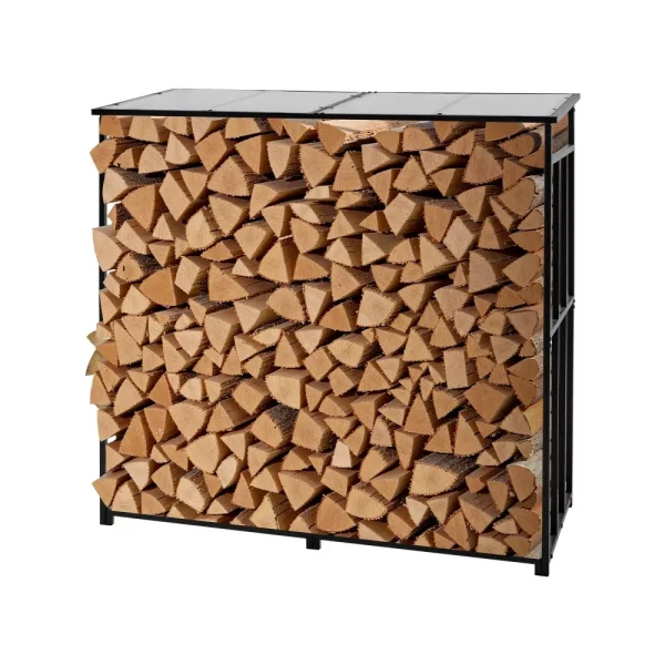 Kovový stojan na drevo, 1850x700x1800 mm, stojan na drevo, prístrešok na drevo, max. nosnosť 300 kg, stojan na drevo, skladovanie dreva, pomôcka na stohovanie do krbu, na terasu, do záhrady