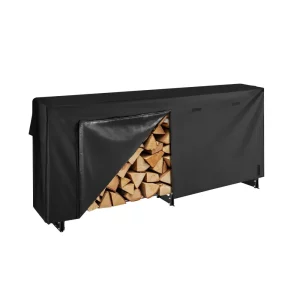 Kovový stojan na drevo, 257 x 36 x 117 cm, stojan na drevo, kovový prístrešok na drevo, max. nosnosť 300 kg, stojan na drevo, skladovanie dreva, pomôcka na stohovanie na verandy, terasy, záhrady