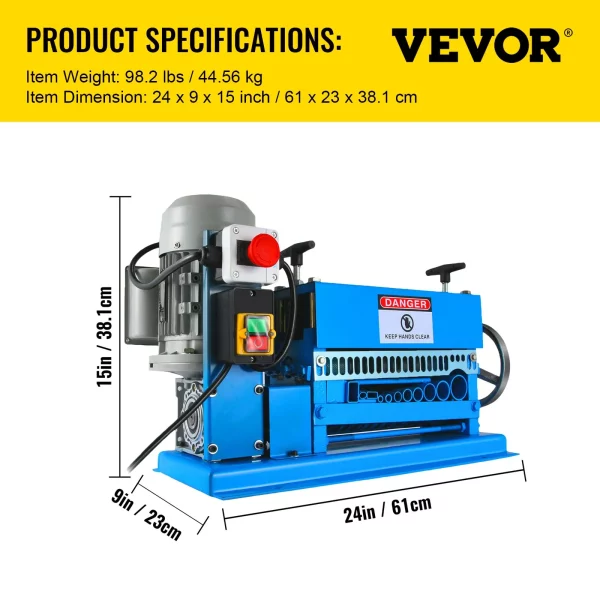 Elektrický odizolovací stroj na káble 220 V, viacnásobný odizolovací stroj 0,37 kw, 1,5-38 mm odizolovací stroj s reznou rýchlosťou, viacotvorové odizolovacie kliešte – Obrázok 5