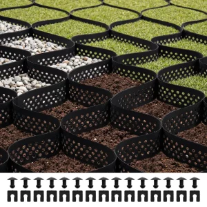 štrková mriežka, hĺbka 75 mm, trávniková mriežka 7600 x 2900 mm, štrková voština, HDPE voštinová mriežka, priepustná geomreža na stabilizáciu príjazdových ciest, pre záhradu, terasu, chodník, parkovanie pre karavany