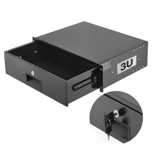 3U Rack Drawer, 22,68 kg uzamykateľná skriňa pre server, posuvná zásuvka so zámkom a otvormi na vedenie káblov, pre 482 mm sieťový server, AV rack alebo skriňu