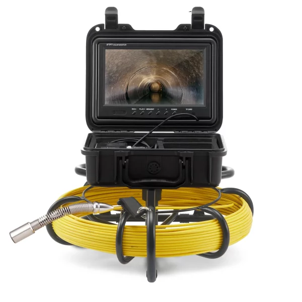 Kanalizačný senzor 50 m, 23 cm obrazovka, inšpekčná kamera na potrubie s funkciou DVR, IP68 kamera s 12 nastaviteľnými LED diódami, s 16 GB SD kartou pre kanalizačné potrubia, dom, kanalizáciu, odtokové potrubie – Obrázok 2