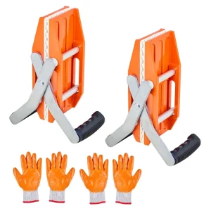 Obojručné zdvíhacie svorky na kameň 280x120x190 mm, nosnosť 300 kg, 2-balenie zdvíhacích nástrojov s gumovým povlakom (0-6 cm), Vysokopevnostné zdvíhacie svorky na preglejku, sklo, žulu