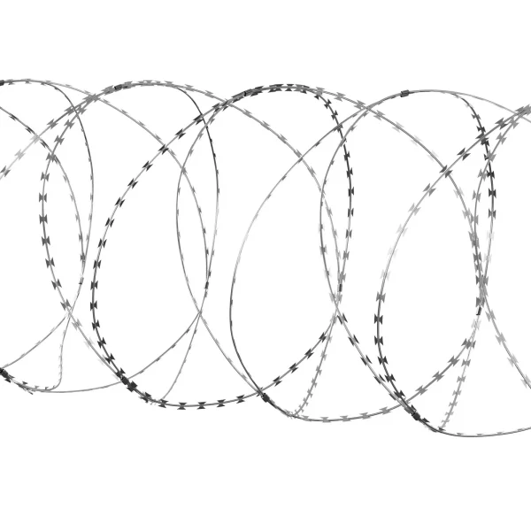 Ostnatý drôt NATO 45 m (3 kotúče x 15 m) Ostnatý drôt s dvojitou špirálou Bariérový drôt Ostnatý plot (0,51 mm) Ostré čepele a (približne 4 mm) hrubé jadro z drôteného pletiva pre výnimočnú špirálovú ochranu – Obrázok 3