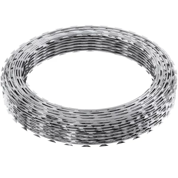 Ostnatý drôt Nato 30 m (2 kotúče x 15 m) Špirálový bariérový drôt Ostnatý plot Ostré čepele (0,51 mm) a pletivo s jadrom (približne 4 mm) pre výnimočnú špirálovú ochranu – Obrázok 4