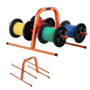 Držiak cievky drôtu , nosnosť 45 kg, manuálny dávkovač káblov, oceľový stojan na rúry, na skladovanie až 8 cievok s maximálnym priemerom 24 cm za rôznych podmienok