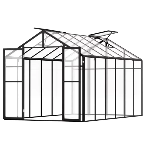 Polykarbonátový skleník 236x346x207cm, kvetináč s 2 vetracími oknami, skleník v štýle pavilónu s francúzskymi dverami, hliníkový skleník s možnosťou pripojenia do vonkajšej záhrady