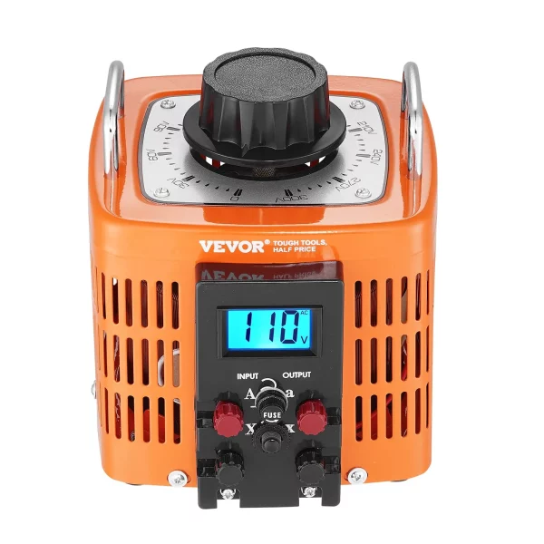 2000VA transformátor s premenlivým napätím, 6,6 A, vstup 230 V, výstup 0 – 300 V, regulátor striedavého napätia, s LCD displejom, 4 prídavné poistky, pre domácnosť, priemysel a kanceláriu – Obrázok 2
