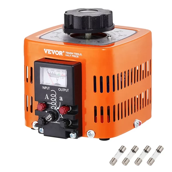 Automatický variabilný regulačný transformátor 500VA 1,7A Vstup 230V Výstup 0-300V AC Regulátor napätia 4 poistky Tepelný regulátor pre domácu kanceláriu – Obrázok 4