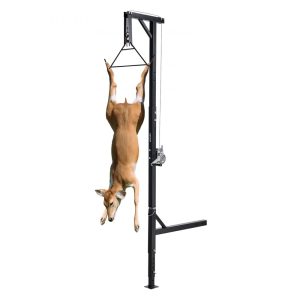 Zverejňovací kladkostroj s navijakom a hákom, nosnosť 226,8 kg, zverejňovací kladkostroj pre nákladné vozidlá s prijímačom 5,08 cm, otočná hriadeľ o 360 stupňov a nastaviteľná výška, na sťahovanie a čistenie zveri pri love