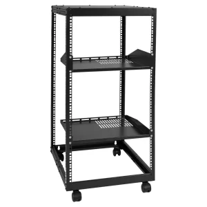 20U otvorený serverový rack, voľne stojaci alebo nástenný sieťový serverový rack, 4-stĺpový AV rack s kolieskami, pojme všetky vaše sieťové IT zariadenia, AV zariadenia