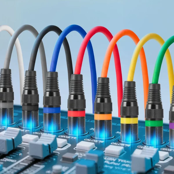 XLR kábel 2 m, 10 kusov vyvážených DMX mikrofónových káblov (samec-samica), pozlátený 3-pinový XLR mikrofónny reproduktorový kábel, pre osvetlenie pódia, mikrofóny, zosilňovače, mixéry – Obrázok 2