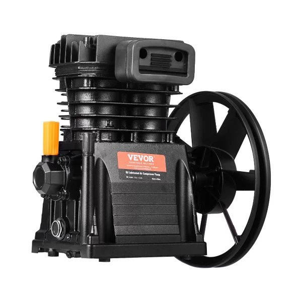Hlava vzduchového kompresora, 3 HP, 5,8 CFM pri 90 PSI, olejom mazaná piestová hlava vzduchového kompresora s dvoma valcami, jednostupňová náhrada za hliníkové vzduchové kompresorové čerpadlo s max. tlakom 116 PSI – Obrázok 2
