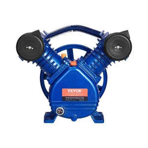 Hlava vzduchového kompresora, 3 HP, 6,25 CFM pri 90 PSI, olejom mazaná piestová hlava vzduchového kompresora s dvoma valcami, jednostupňová náhrada za liatinové vzduchové kompresorové čerpadlo typu V s max. tlakom 116 PSI