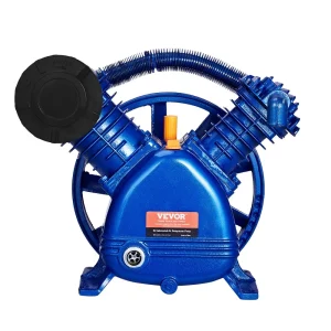 Hlava vzduchového kompresora, 5,5 HP, 5,75 CFM pri 90 PSI, olejom mazaná dvojvalcová piestová hlava vzduchového kompresora, náhrada dvojstupňového liatinového vzduchového kompresora typu V s max. tlakom 185 PSI
