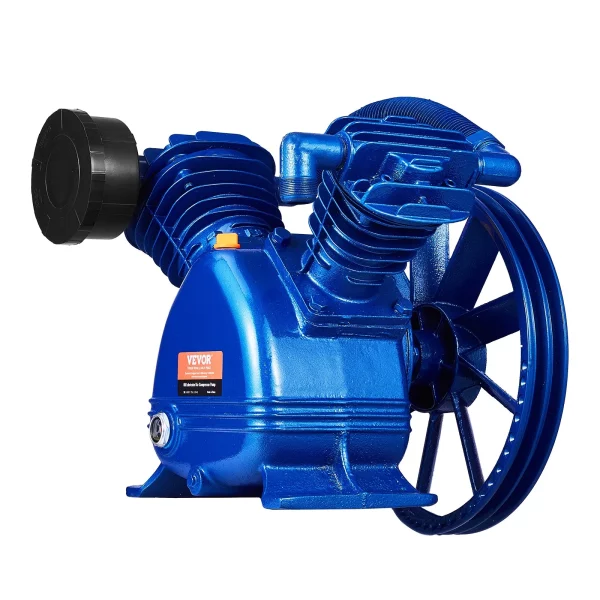 Hlava vzduchového kompresora, 5,5 HP, 5,75 CFM pri 90 PSI, olejom mazaná dvojvalcová piestová hlava vzduchového kompresora, náhrada dvojstupňového liatinového vzduchového kompresora typu V s max. tlakom 185 PSI – Obrázok 2