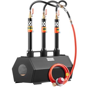 Prenosná propánová kováčska vyhňa, kováčska vyhňa s 3 horákmi, plynová kováčska pec s teplotou 1427 ℃ na výrobu nástrojov a nožov, šesťuholníkové nástroje a zariadenia na plynové kováčstvo vyrobené z ocele valcovanej za studena