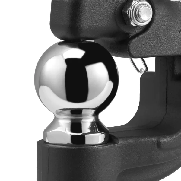 Ťažné zariadenie 9T, pre ťažný hák 50,8 mm, kombinovaná guľa ťažného zariadenia 2-5/16 palcov, pasuje na krúžok s priemerom 63,5 až 76,2 mm, dĺžka 397 mm, čierny práškový nástrek – Obrázok 2
