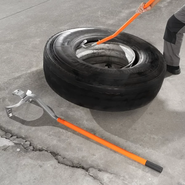 Nastaviteľná vyzúvačka pneumatík 571-622 mm, montážna páka na vyzúvačku pneumatík 546x265x200 mm, nástroj na výmenu pneumatík, páka na výmenu pneumatík oranžová – Obrázok 6