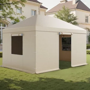 Zimný kryt na altánok, 3,1 x 4,41 m, kryt na altánok do každého počasia s bočnými stenami a sieťovanými oknami, PE materiál, uzavreté ochranné kryty na skladovanie, altánky nie sú súčasťou balenia