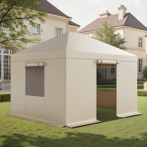Zimný kryt na altánok, 3,09 x 3,69 m, náhradný kryt s bočnými stenami a sieťovanými oknami, PE materiál, ochranné kryty pre uzavretý úložný priestor, altánky nie sú súčasťou balenia