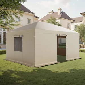 Zimný kryt, vhodný pre altánky s rozmermi 3,68 x 4,9 m, náhradný kryt s bočnými stenami a sieťovanými oknami, PE materiál, ochranné kryty na uskladnenie, altánky nie sú súčasťou balenia