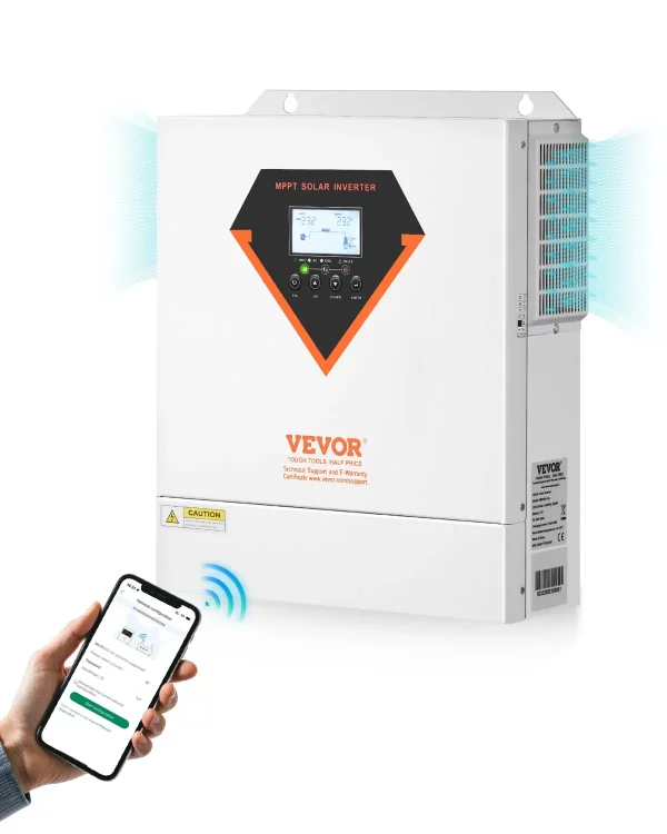 Hybridný solárny invertor  3500W, univerzálny invertor s čisto sínusovou vlnou 24V DC na 220/230V AC so vstavaným 100A MPPT solárnym regulátorom pre olovené a lítiové batérie mimo siete – Obrázok 7