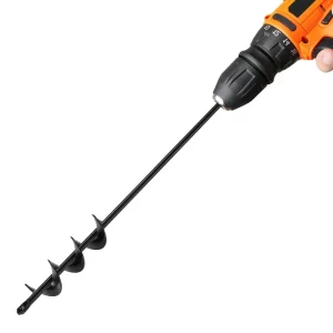 Zemný vrták pre vŕtačku, záhradný vrták 40 x 420 mm vyrobený z ocele Q235, pre šesťhranný vrták 3/8 palca, stĺpikový vrták, priechodný vrták, výkopový nástroj na sadenie a vŕtanie