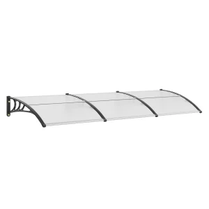 Strešná krytina na predné dvere 965 x 2975 mm UF50+ PC ochranná fólia proti slnku, strieška na predné dvere, PC doska + ABS konzola + hliníkový konektor, strieška na predné dvere odolná voči UV žiareniu, strieška na predné dvere s oblúkom
