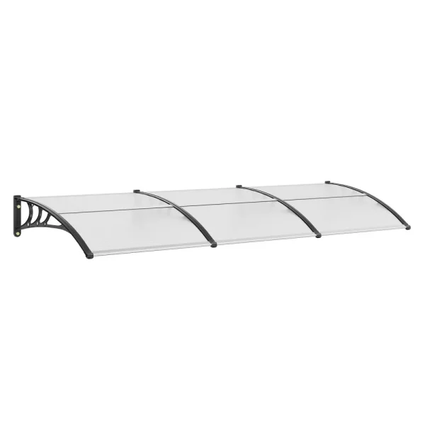 Strešná krytina na predné dvere 965 x 2975 mm UF50+ PC ochranná fólia proti slnku, strieška na predné dvere, PC doska + ABS konzola + hliníkový konektor, strieška na predné dvere odolná voči UV žiareniu, strieška na predné dvere s oblúkom