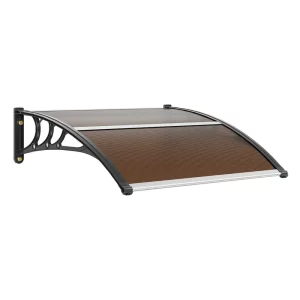 Strešná krytina na predné dvere 965 x 1017 mm UF50+ PC ochranná fólia proti slnku, strieška na predné dvere, PC doska + ABS konzola + hliníkový konektor, strieška na predné dvere odolná voči UV žiareniu, strieška na predné dvere s oblúkom