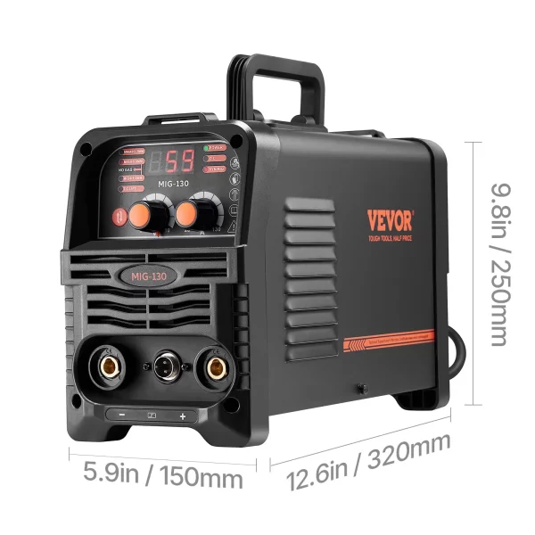 Zváračka MIG, synergický zvárací stroj MIG 130A, multifunkčná zváračka 3 v 1 s tavidlovým jadrom MIG/MMA/Lift TIG s invertorovou technológiou IGBT a digitálnym displejom. – Obrázok 5