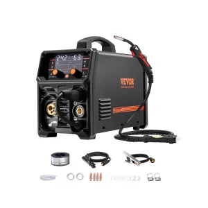 Zváračka Pro MIG, 200 Amp Pluse MIG, 5-v-1 Synergy zváračka MIG Pluse, bezplynové MIG, plynové MIG, MMA a Lift TIG, s invertorovou technológiou IGBT a LCD displejom.