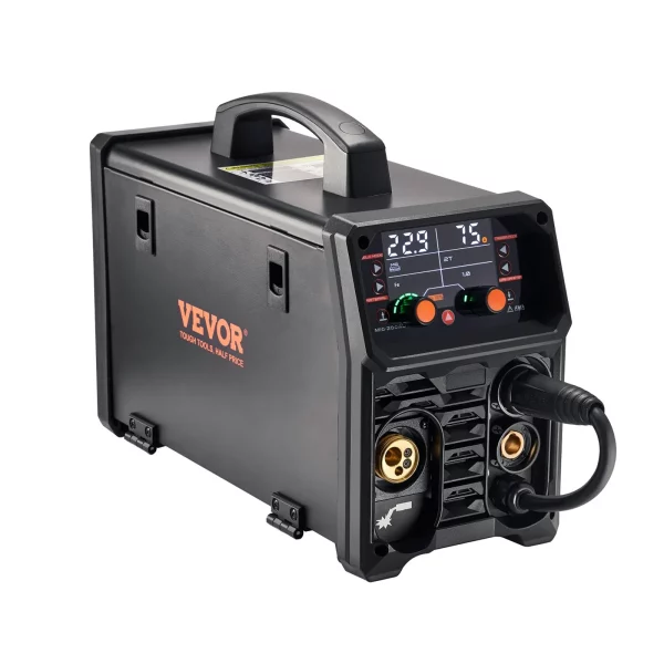 Zváračka Pro MIG, 200 Amp Pluse MIG, 5-v-1 Synergy zváračka MIG Pluse, bezplynové MIG, plynové MIG, MMA a Lift TIG, s invertorovou technológiou IGBT a LCD displejom. – Obrázok 4