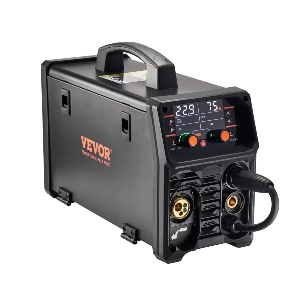 Zváračka Pro MIG, 250 Amp Pluse MIG, 5-v-1 Synergy zváračka Bezplynový MIG, plynový MIG, MMA, Lift TIG, MIG Pluse s invertorovou technológiou IGBT a LCD displejom – Obrázok 4