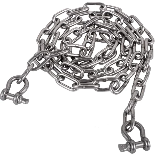 Kotevná reťaz, reťaz z nehrdzavejúcej ocele 316 6,1 m x 7,9 mm, strmeň kotevnej reťaze 9,5 mm, nosnosť olova kotvy 3230 kg, nosnosť strmeňa kotevnej reťaze 4291 kg, kotevná reťaz pre malé lode – Obrázok 3