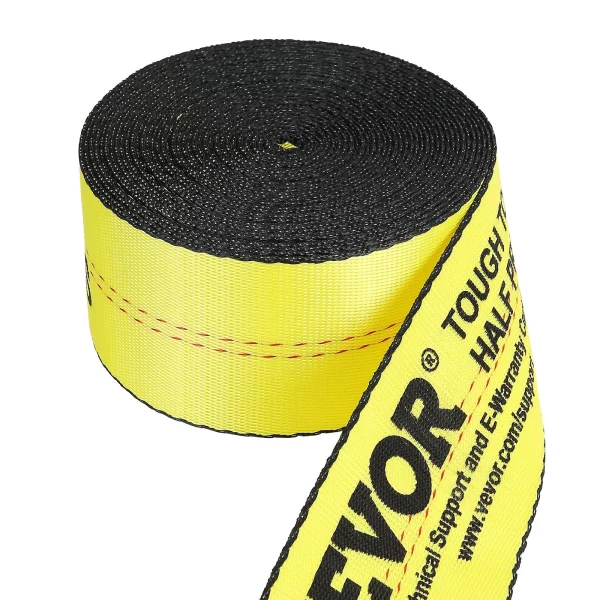 Popruhy na navijak, 4" x 40', nosnosť 6000 libier, pevnosť v ťahu 18000 libier, popruhy pre nákladné vozidlá s plochým hákom, kontrola záťaže pre prívesy, farmy, záchranné služby, šetrič stromov, žlté (balenie 10 ks) – Obrázok 2