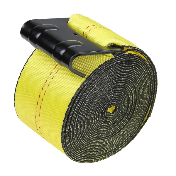 Popruhy na navijak, 4" x 40', nosnosť 6000 libier, pevnosť v ťahu 18000 libier, popruhy pre nákladné vozidlá s plochým hákom, kontrola záťaže pre prívesy, farmy, záchranné služby, šetrič stromov, žlté (balenie 10 ks) – Obrázok 5