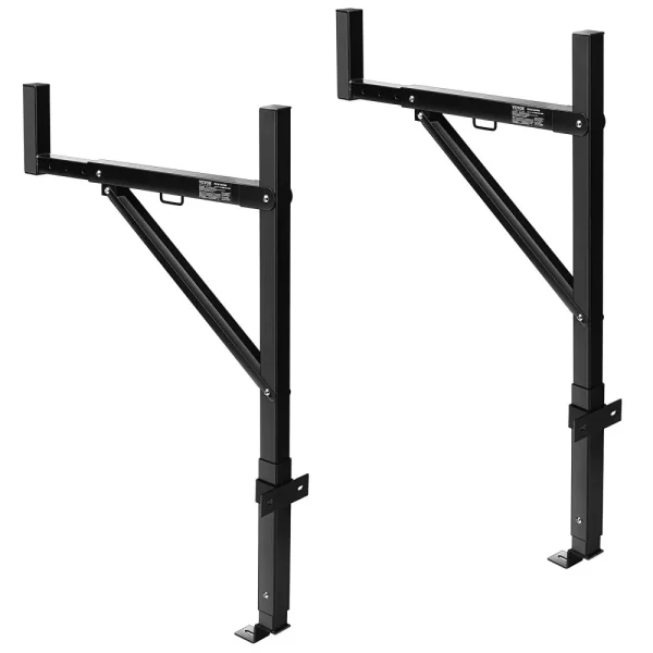 Stojan na rebríky na nákladné autá, výsuvný stojan na rebríky 49 – 87 cm, nastaviteľná výška 980 – 1108 mm, nosnosť 113 kg, oceľový stojan na rebríky pre nákladné autá, nosič korby na kajak, surfovú dosku, drevený – Obrázok 8