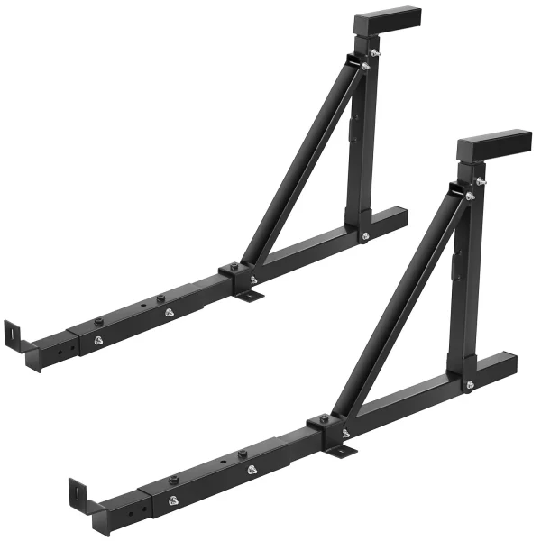 Stojan na rebríky na nákladné autá, výsuvný stojan na rebríky 49 – 87 cm, nastaviteľná výška 980 – 1108 mm, nosnosť 113 kg, oceľový stojan na rebríky pre nákladné autá, nosič korby na kajak, surfovú dosku, drevený – Obrázok 2