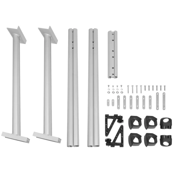 Nosič na nákladné autá, nosnosť 363 kg, hliníkový nosič rebríkov 1803 x 816,64 mm s 8 nevŕtacími C-svorkami, nosič na korbu nákladného auta s dvoma tyčami, sada pre kajak, surfovú dosku – Obrázok 4
