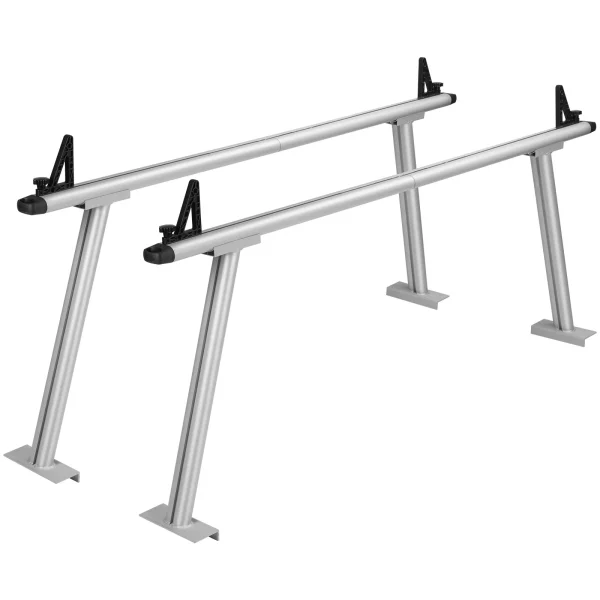 Nosič na nákladné autá, nosnosť 363 kg, hliníkový nosič rebríkov 1803 x 816,64 mm s 8 nevŕtacími C-svorkami, nosič na korbu nákladného auta s dvoma tyčami, sada pre kajak, surfovú dosku – Obrázok 2