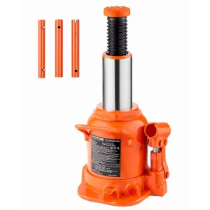 Hydraulický zdvihák 20 t fľašový zdvihák s dosahom zdvihu 17-32 cm a 3-dielnou dlhou rukoväťou, pre osobné autá, pickupy, obytné autá, opravárenské zariadenia