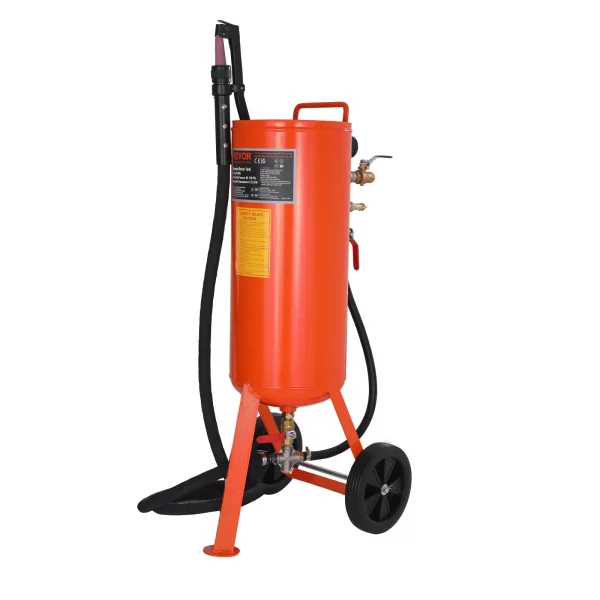 Mobilný pieskovací systém 37 l, pracovná hadica 2,3 m, pracovný tlak pieskovacieho zariadenia 60 – 110 PSI, ideálny na odstraňovanie hrdze, farby, škvŕn a leštenie veľkých plôch – Obrázok 4