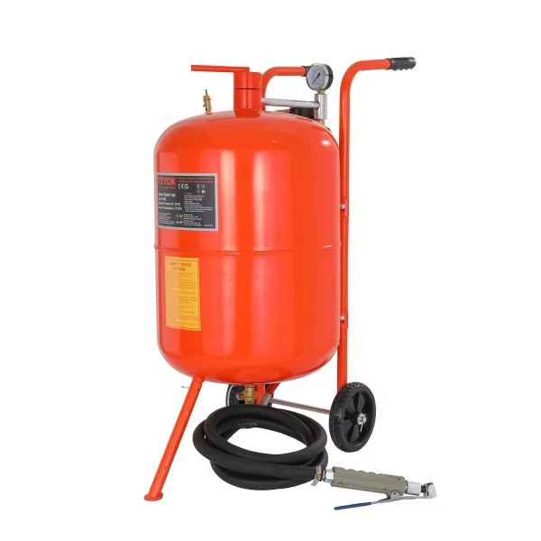 Mobilný pieskovací systém  s objemom 75,7 l, pracovnou hadicou približne 244 cm, pracovným tlakom 60 – 110 PSI, ideálny na odstraňovanie hrdze, farby, škvŕn a leštenie veľkých plôch – Obrázok 3