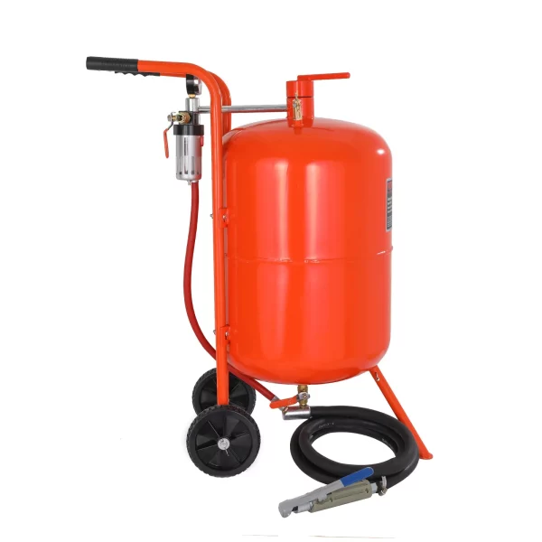Mobilný pieskovací systém  s objemom 75,7 l, pracovnou hadicou približne 244 cm, pracovným tlakom 60 – 110 PSI, ideálny na odstraňovanie hrdze, farby, škvŕn a leštenie veľkých plôch – Obrázok 4