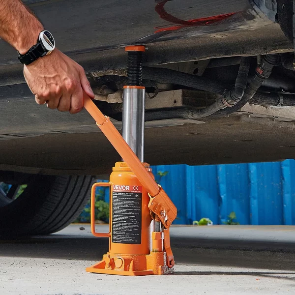 Hydraulický podlahový zdvihák 12 t, rozsah zdvihu 205 – 400 mm, vysokovýkonný zdvihák na fľaše pre autá, SUV, pickupy, opravy automobilov, domáce zdvíhacie plošiny, poľnohospodárske stroje, oranžový – Obrázok 6